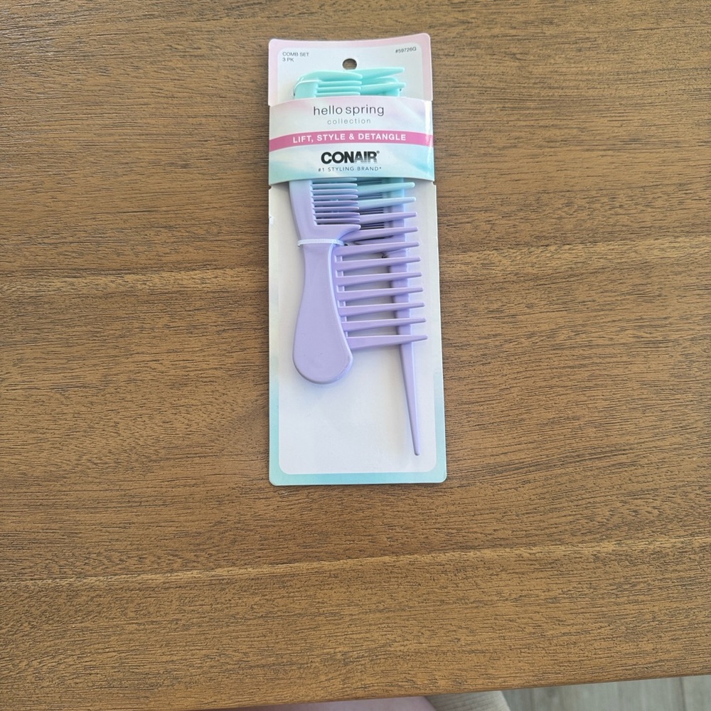 Conair Hello Spring Lavender Hair Comb Set - Picture 3 of 3